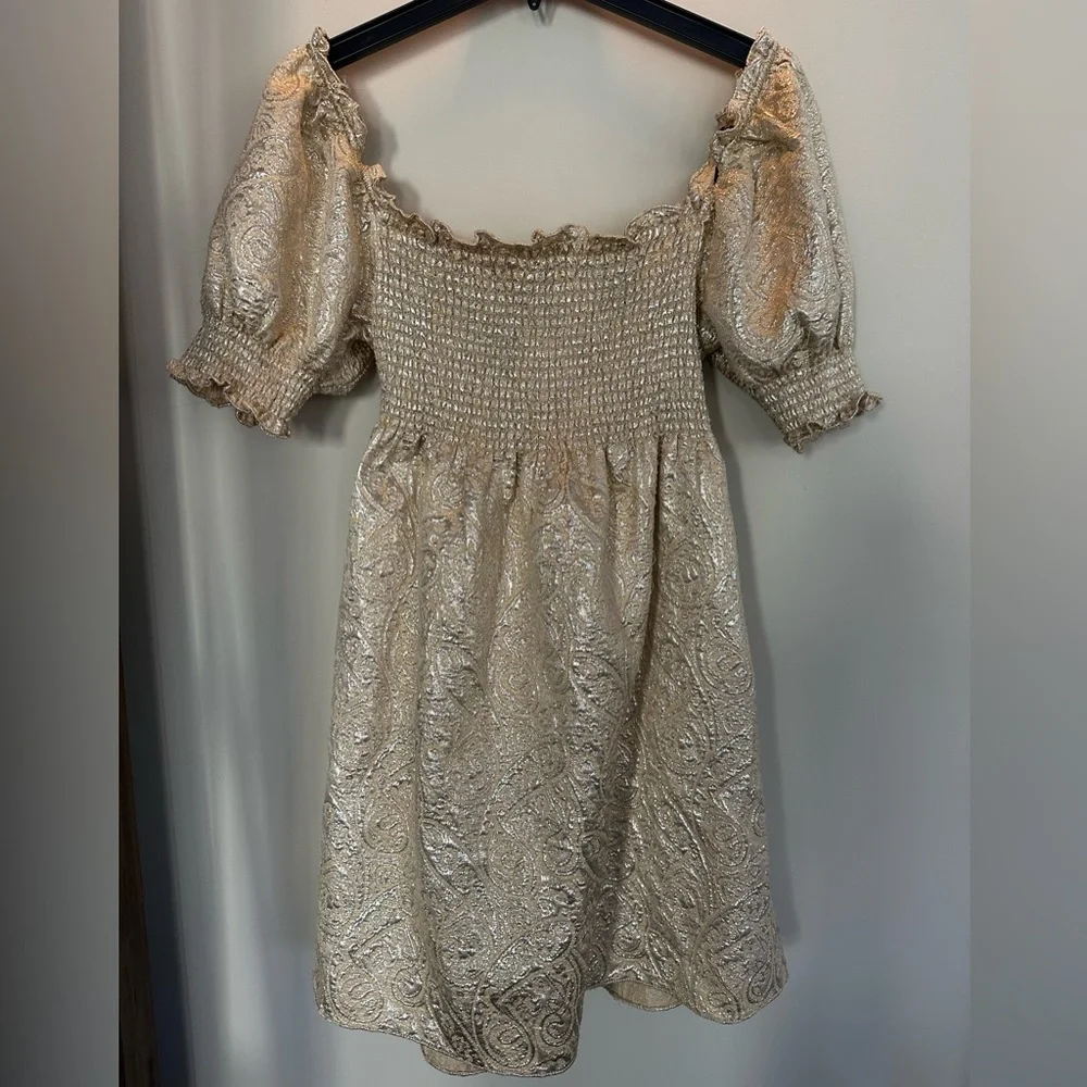 Hill House Athena Nap dress - Gold Brocade. M. - Picture 8 of 8